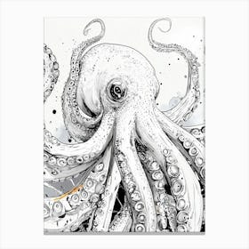 White Octopus ocean life Toile