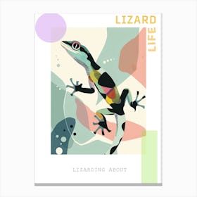 Lizard Modern Gecko Illustration 3 Poster Canvas Print