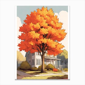Maple Tree Near The House Canvas Print
