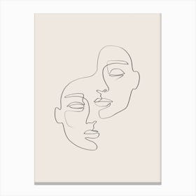 People Faces (line drawing) 1 Canvas Print