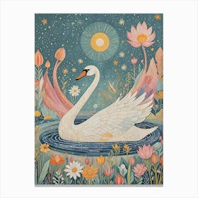 Swan In the Sun Canvas Print