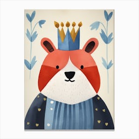 Little Red Panda 5 Wearing A Crown Canvas Print