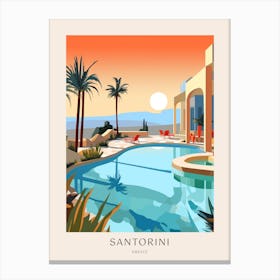 Santorini, Greece 4 Midcentury Modern Pool Poster Canvas Print