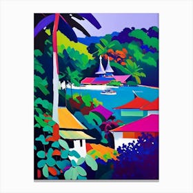 Chumphon Thailand Colourful Painting Tropical Destination Canvas Print
