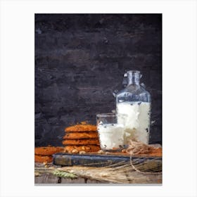 Fresh Milk And Cookies Canvas Print