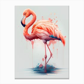 Flamingo Splash Canvas Print