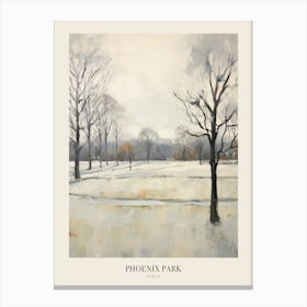 Winter City Park Poster Phoenix Park Dublin 1 Canvas Print