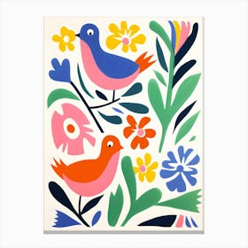 Birds On A Branch Canvas Print