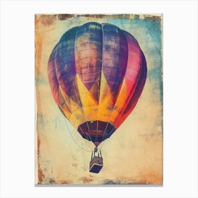 Hot Air Balloon Retro Photo Inspired 3 Canvas Print