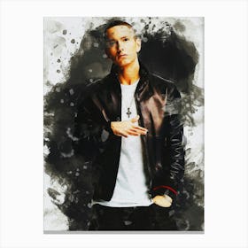 Smudge Of Portrait Eminem Or Marshall Bruce Mathers Iii Rapper Canvas Print