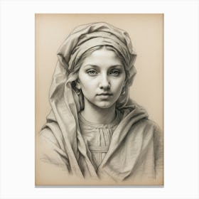 Portrait Of A Young Woman Canvas Print