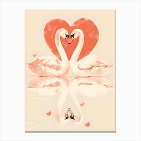 Swans In Love 2 Canvas Print