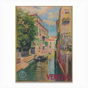 Venice Italy Vintage Travel Poster 1 Canvas Print