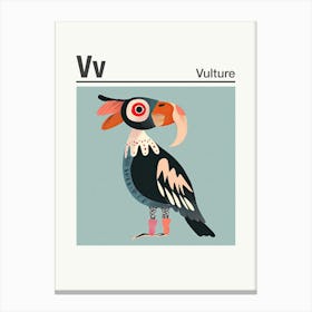 Animals Alphabet Vulture 1 Canvas Print