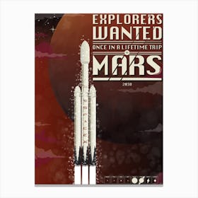 Spacex Mars Canvas Print