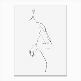 Woman body lines monoline simple art Canvas Print