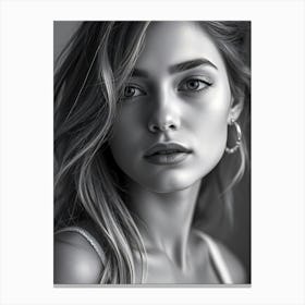 Black And White Portrait 2 Canvas Print