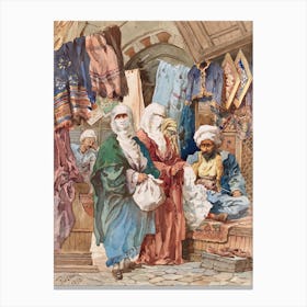 The Silk Bazaar, Amadeo Preziosi Canvas Print
