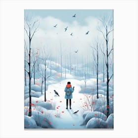 Winter Bird Watching 3 Canvas Print