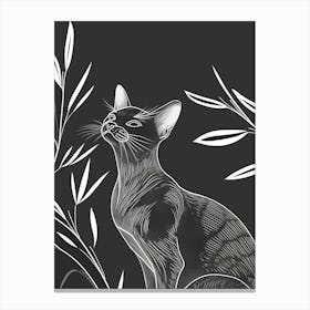 Burmese Cat Minimalist Illustration 1 Canvas Print