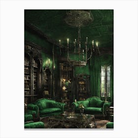 Green Living Room Canvas Print