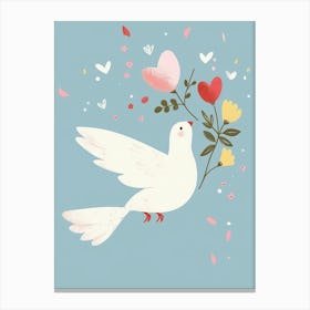 Dove With Flowers 1 Canvas Print
