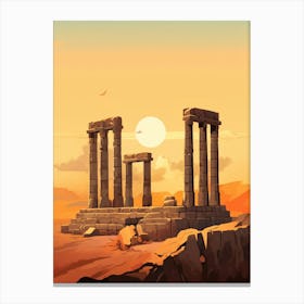 Gobekli Tepe Modern Pixel Art 4 Canvas Print