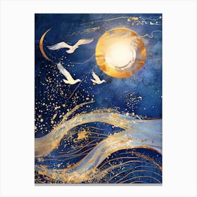 Seagulls In The Sky 1 Canvas Print