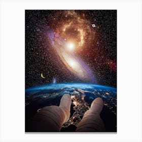 Astronaut Weightlessness Earth Canvas Print