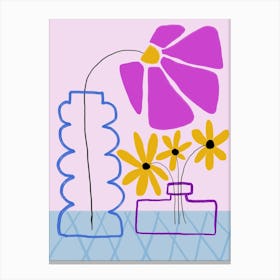 Vases And Flowers Canvas Print