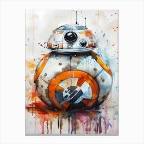 Bb 8 From Star Wars Watercolor Canvas Print