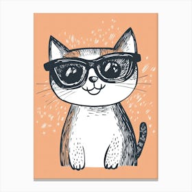 Cute Cat In Sunglasses 6 Canvas Print