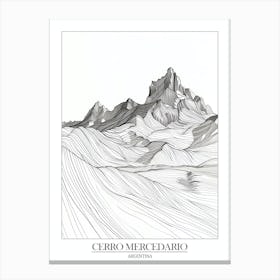 Cerro Mercedario Argentina Line Drawing 3 Poster Canvas Print