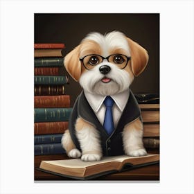 Dog In A Suit Lawyer Canvas Print