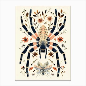 Colourful Insect Illustration Tarantula 12 Canvas Print