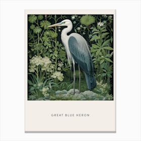 Ohara Koson Inspired Bird Painting Great Blue Heron 8 Poster Canvas Print