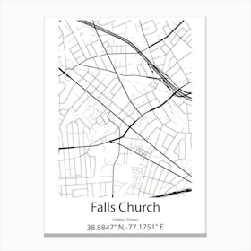 Falls,United States Minimalist Map Canvas Print