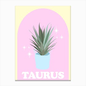 Botanical Star Sign Taurus Canvas Print