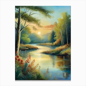 Sunset By The River 2 Canvas Print