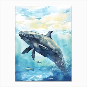 Nothern Right Whale Storybook Illustration 1 Canvas Print
