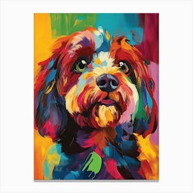 Cockapoo Colourful Portrait Canvas Print