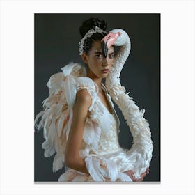 Flamingo girl Canvas Print