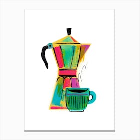 Coffee Pot & Cup Canvas Print