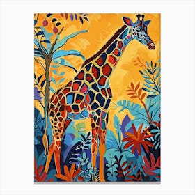 Geometric Watercolour Style Giraffe 2 Canvas Print