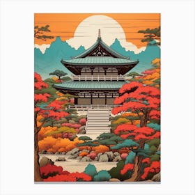 Nijo Castle, Japan Vintage Travel Art 1 Canvas Print