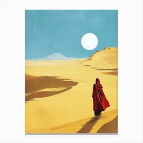 Man Walking In The Desert, Minimalism Canvas Print