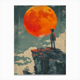 boy at sunset hill Canvas Print