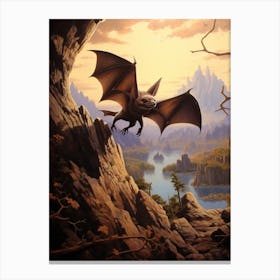 European Free Tailed Bat Flying 1 Canvas Print