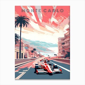 Monte Carlo Monaco Retro Travel Canvas Print