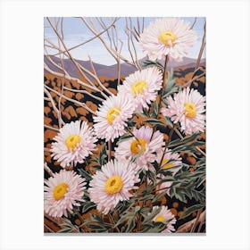 Asters 6 Flower Painting Canvas Print